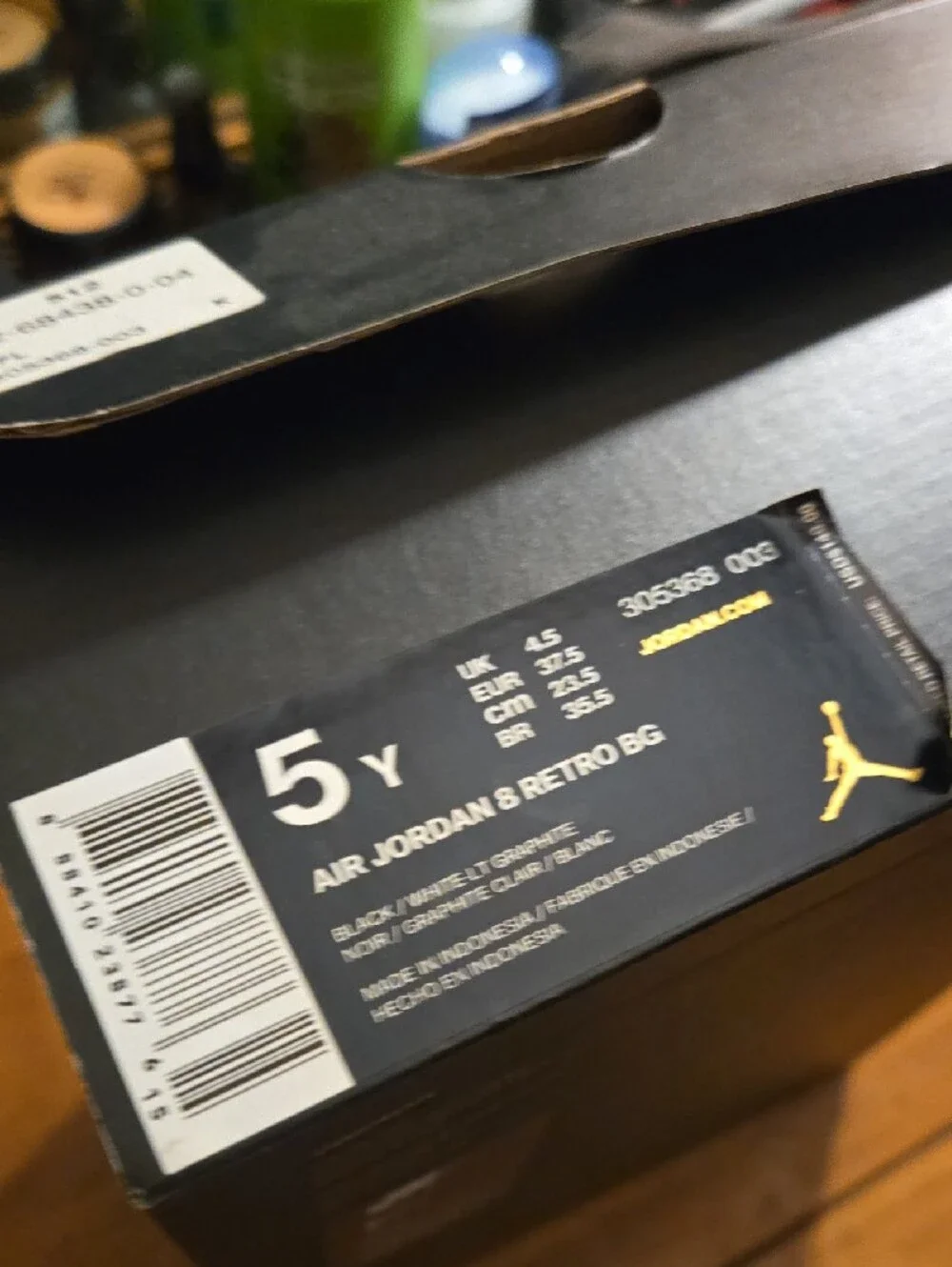 Jordan Kids Black and Gray High-Top Strap Sneakers
